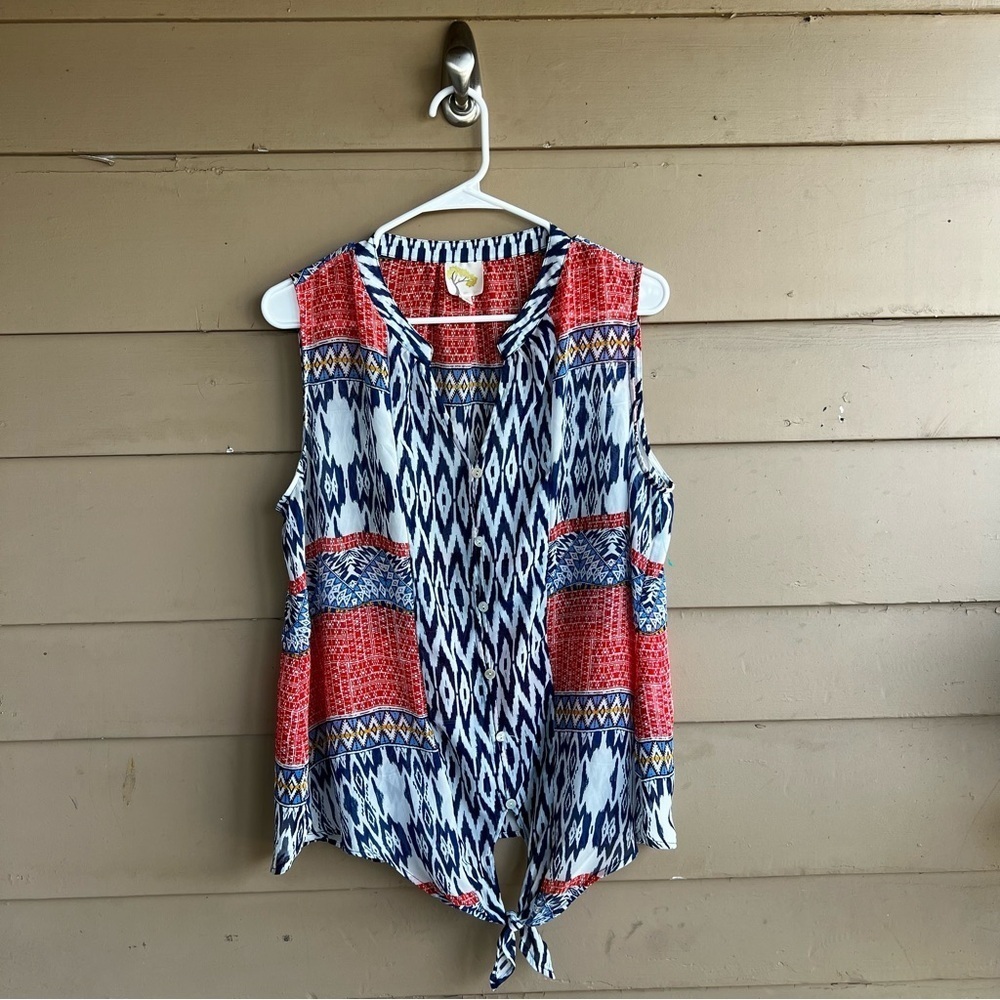 Anthropologie Fig & Flower Sheer Boho Tank Top - Size XL - Lightweight Summer